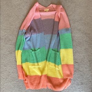 NWOT Pink Lily Boutique Rainbow Cardigan
